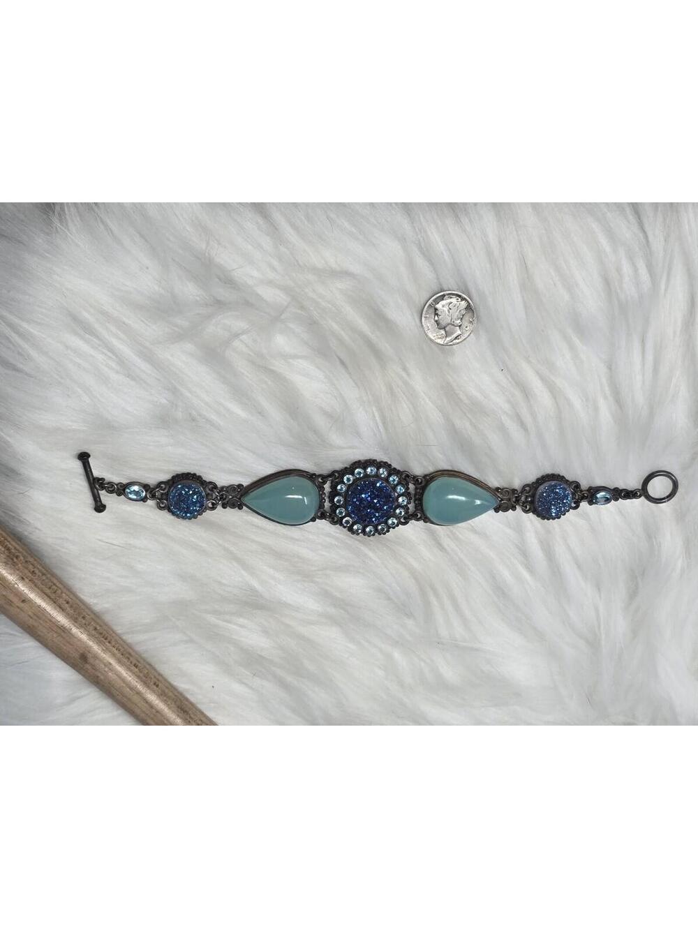 Sajen 925 Sterling Druzy Multi Gem Bracelet 41g